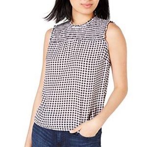 Maison Jules Smoked Ruffle Printed Top